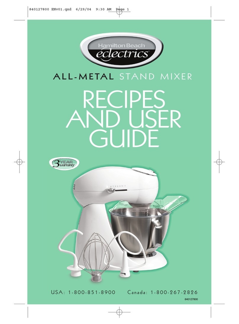 Hamilton Beach Eclectrics 63225 User guide and recipes Hamilton Beach Eclectrics 63225 User guide and recipes