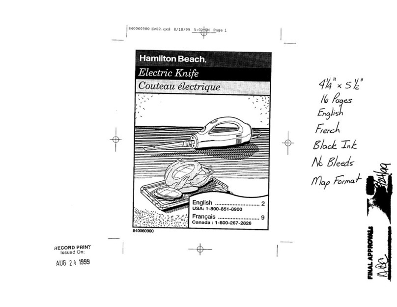 Hamilton Beach 8400060900 User manual