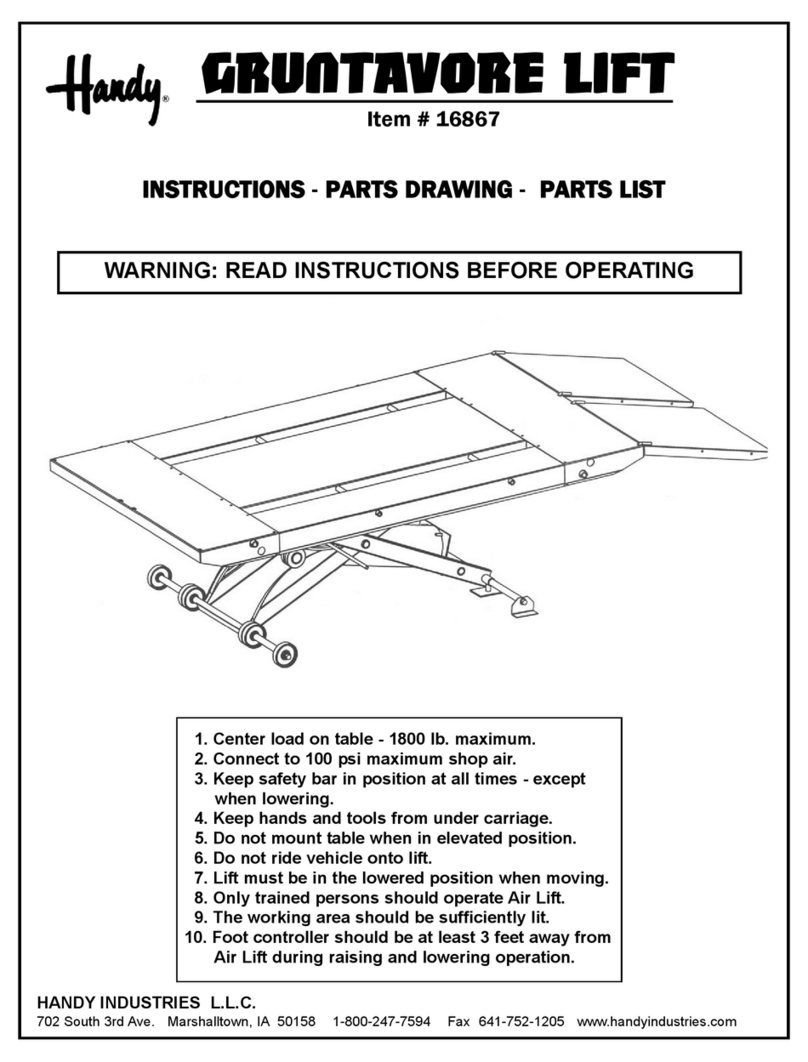 The Handy GRUNTAVORE LIFT 16867 Instruction & parts manual