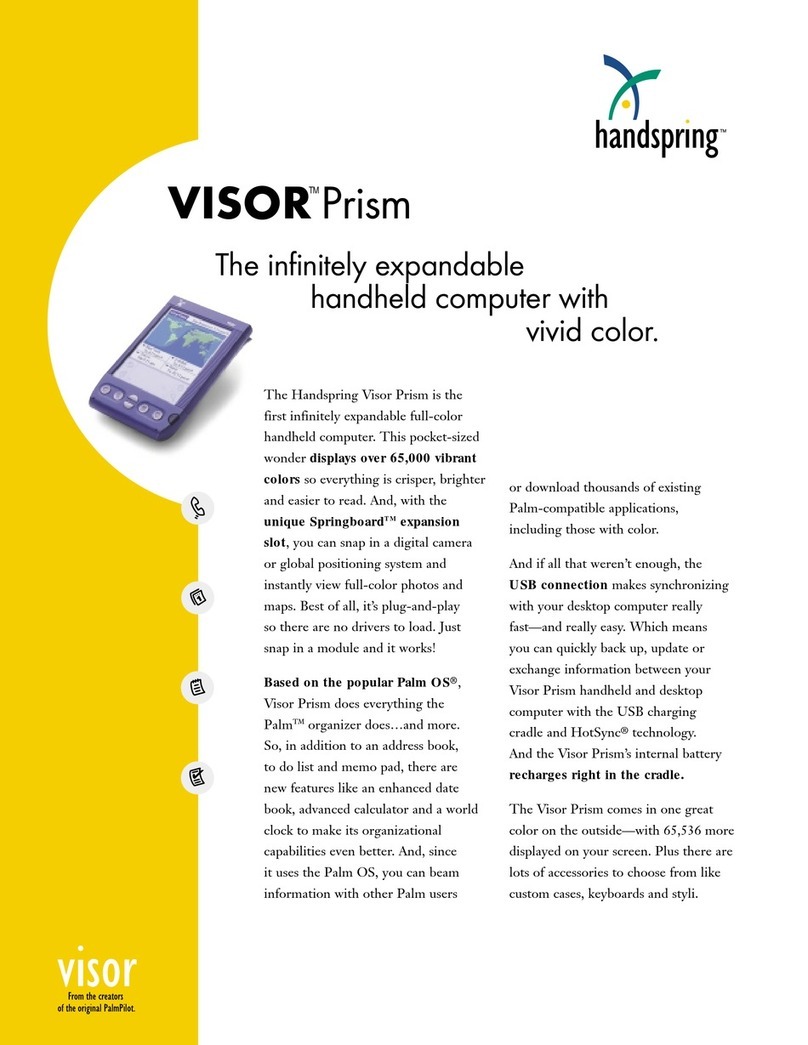 Handspring Visor Prism User manual Handspring Visor Prism User manual