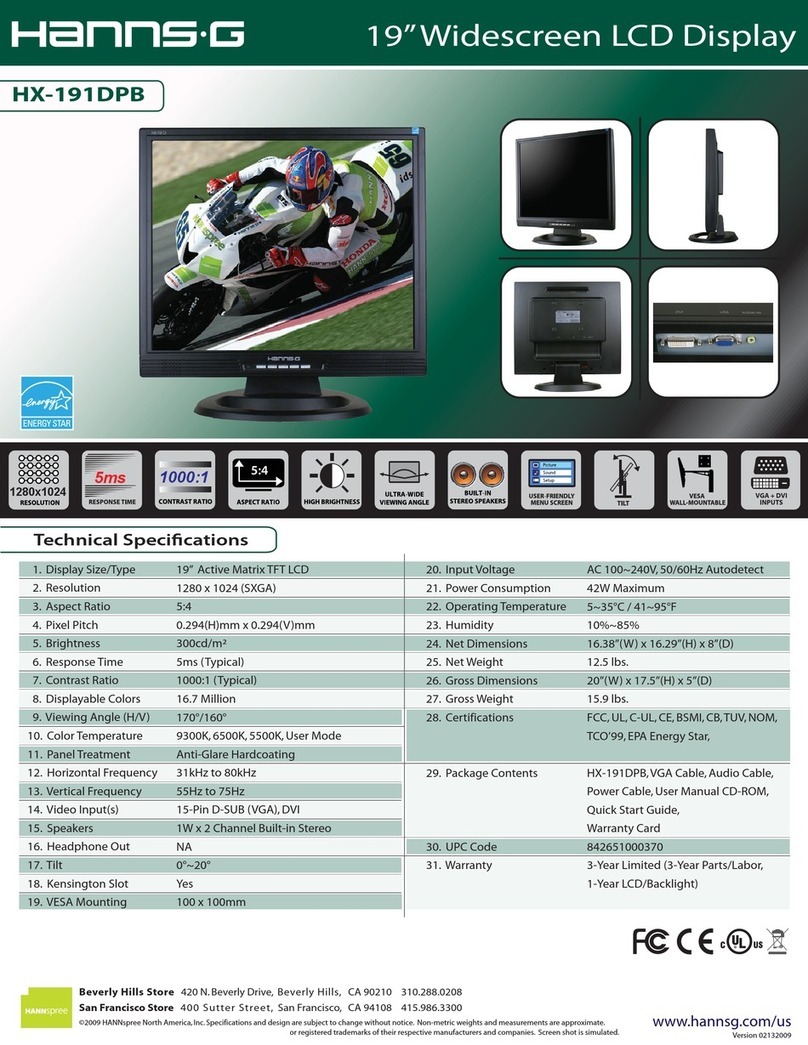 Hanns.G HX-191DPB Technical specifications Hanns.G HX-191DPB Technical specifications