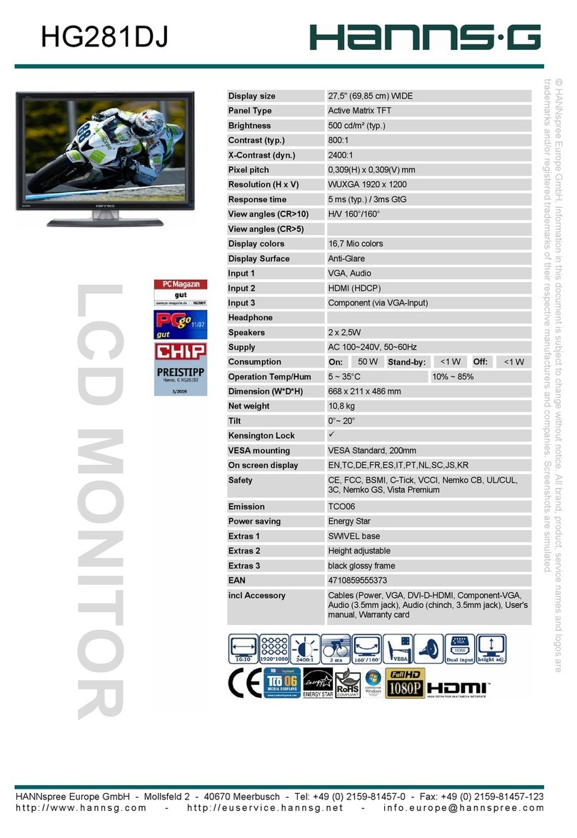 Hanns.G HG281DJ User manual Hanns.G HG281DJ User manual