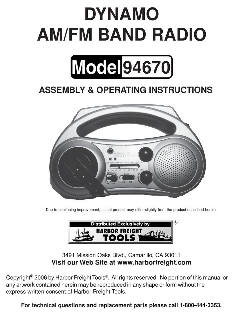 Harbor Freight Tools AM/FM 94670 Assembly & operating instructions
