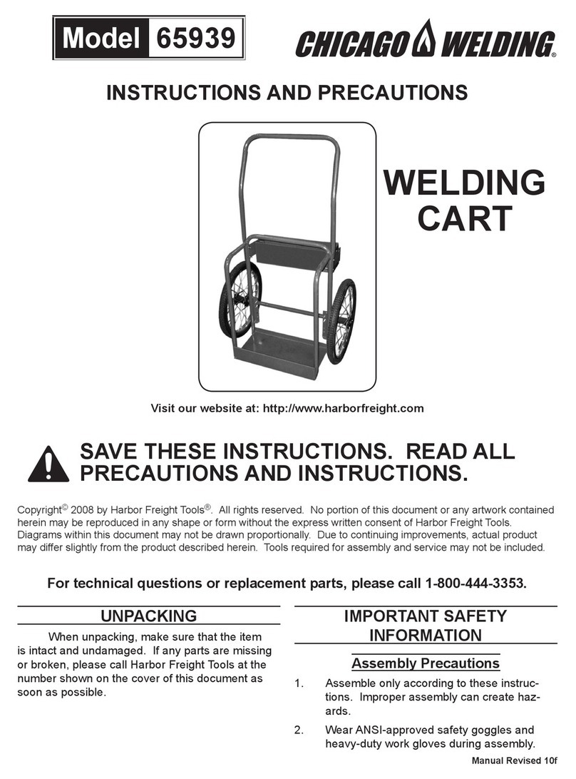 Chicago Welding 65939 Instructions and precautions