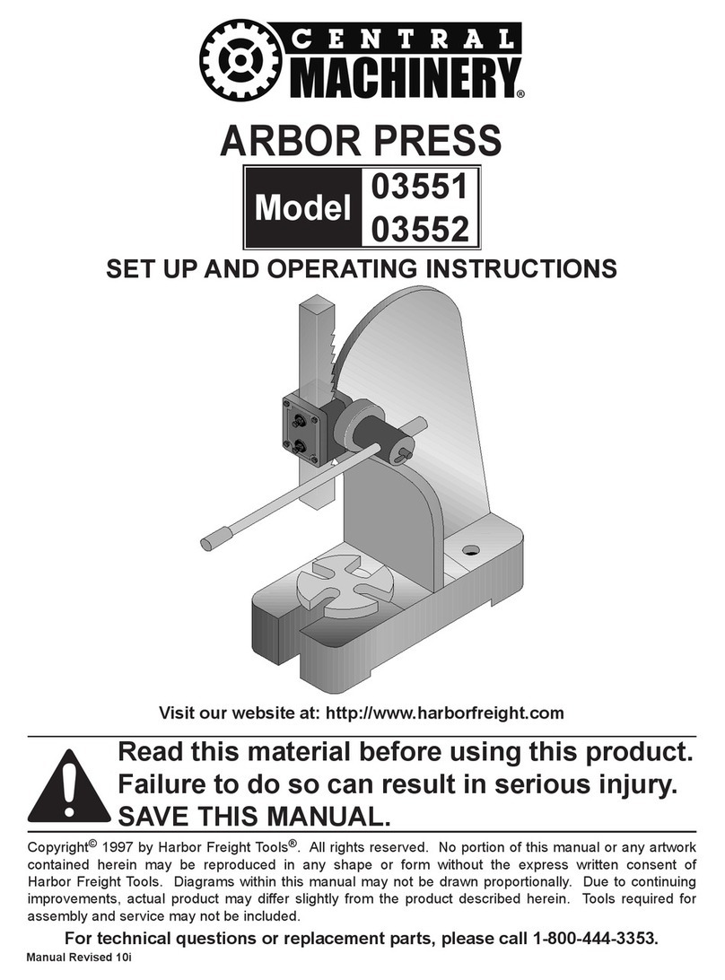 Central Machinery 3551 Set up and operating instructions