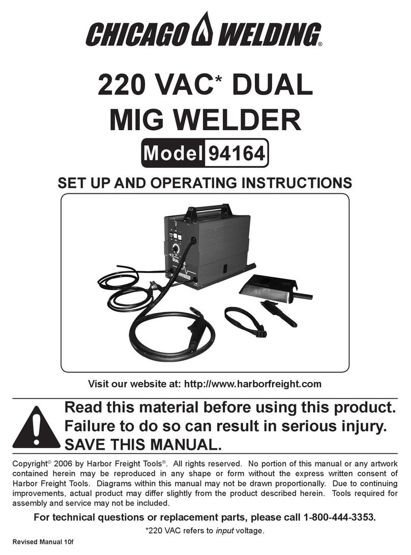 Chicago Welding 94164 Set up and operating instructions Chicago Welding 94164 Set up and operating instructions