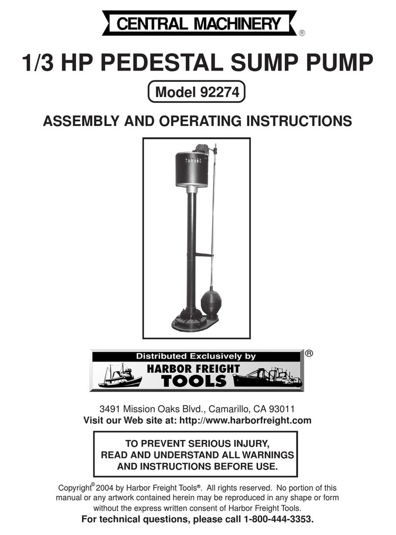 Central Machinery CENTRAL MACHINERY 92274 Assembly and operating instructions