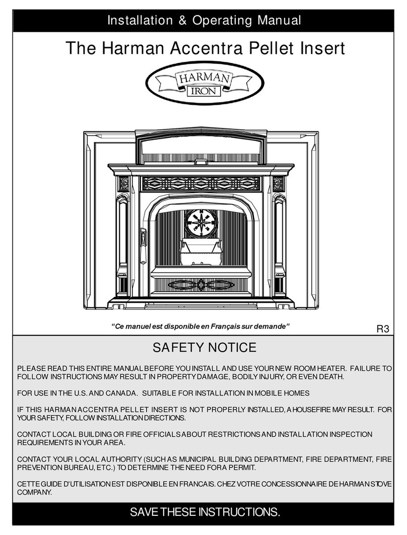 Harman Stove Company Accentra The Harman Accentra Pellet Insert Installation and operating manual