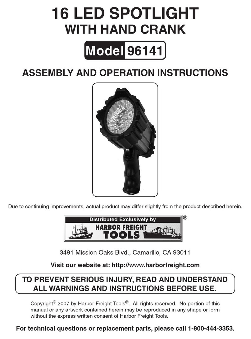 Harbor Freight Tools 96141 Assembly and operation instructions