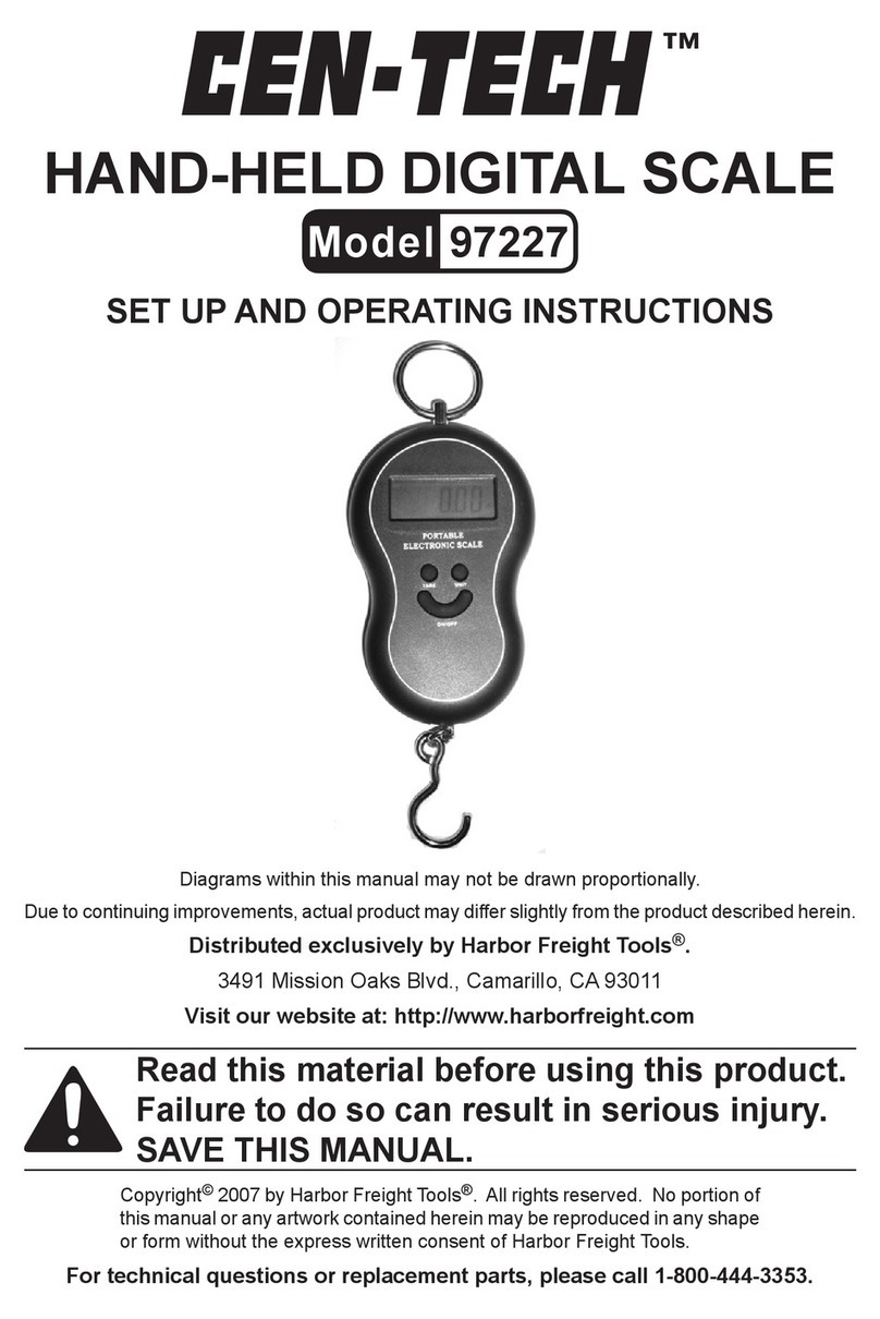 Centech HAND-HELD DIGITAL SCALE 97227 Installation manual