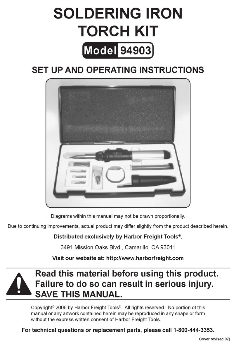 Harbor Freight Tools TORCH KIT 94903 Set up and operating instructions