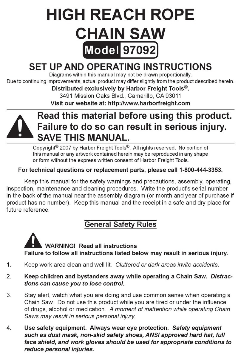 Harbor Freight Tools 97092 Set up and operating instructions