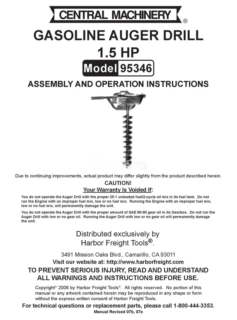 Central Machinery 95346 Assembly and operation instructions