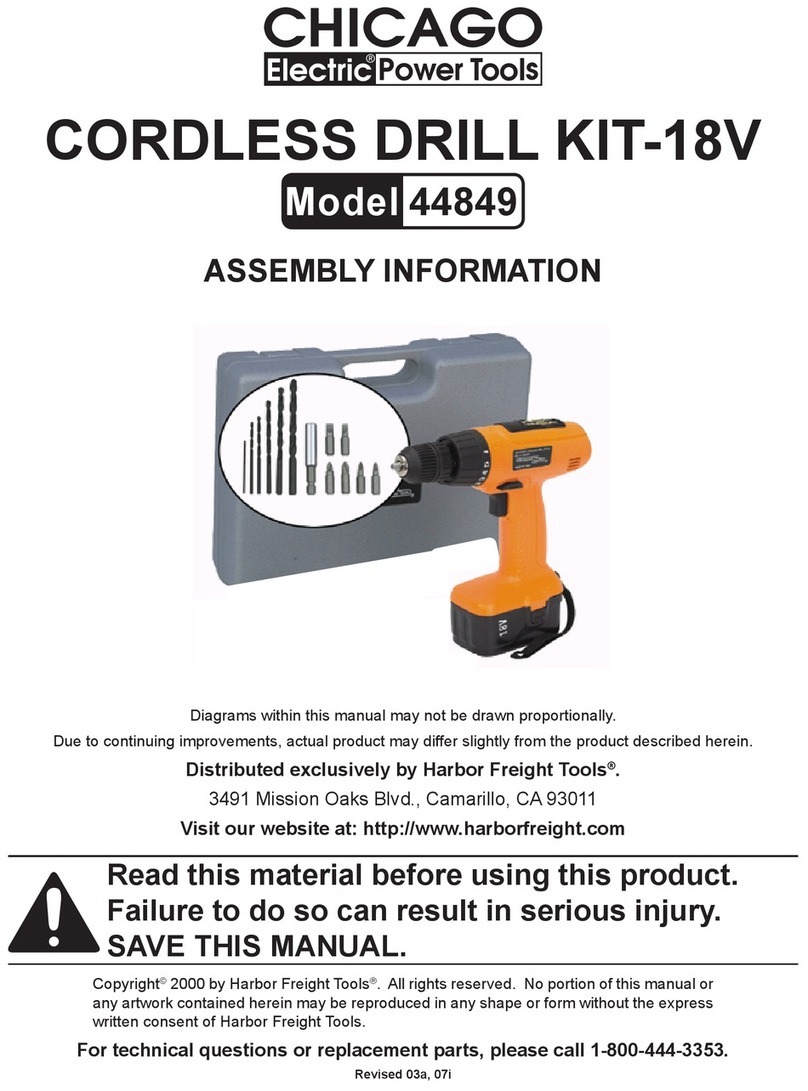 Chicago Electric Chicago 44849 Assembly information