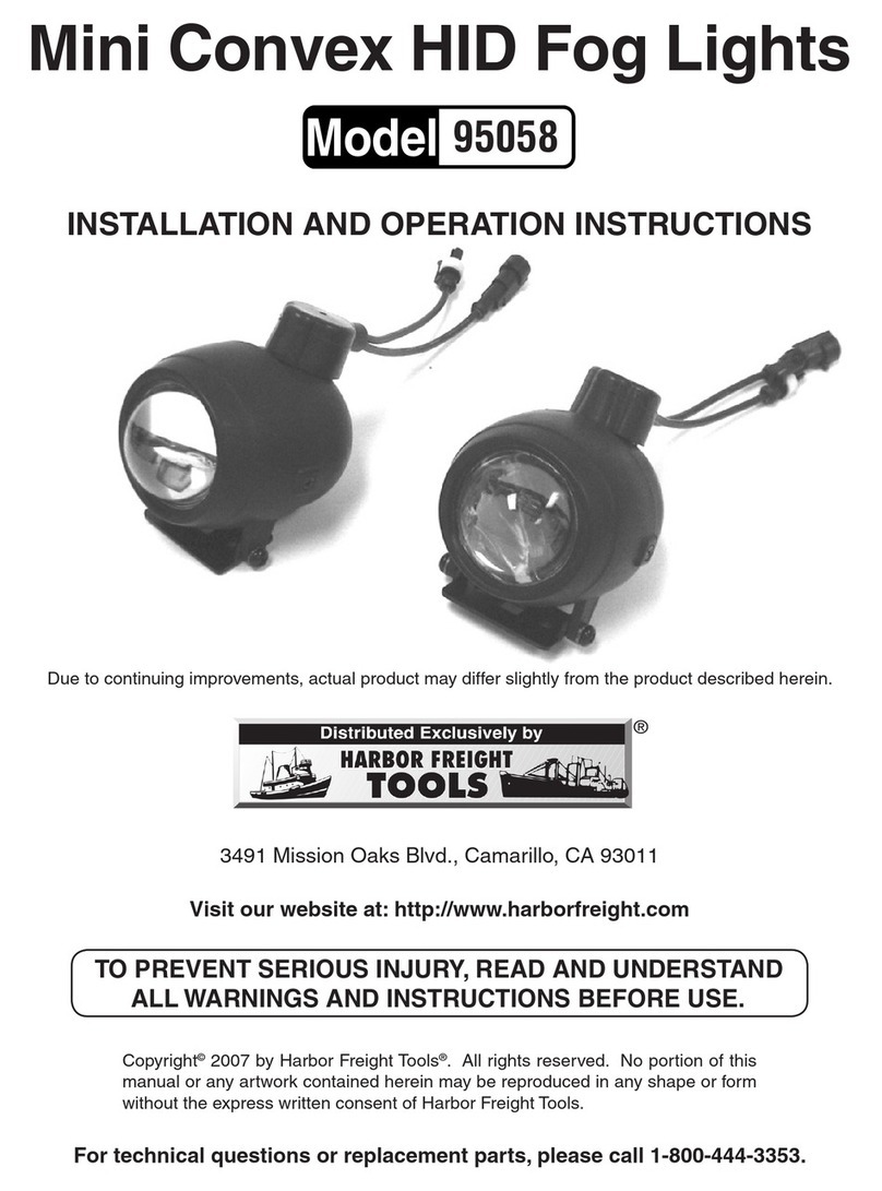 Harbor Freight Tools 95058 Installation and operation instructions