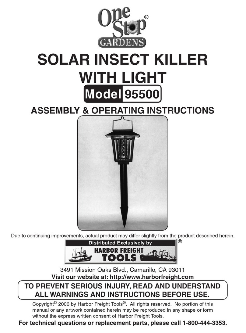 One Stop Gardens SOLAR INSECT KILLER 95500 Assembly & operating instructions