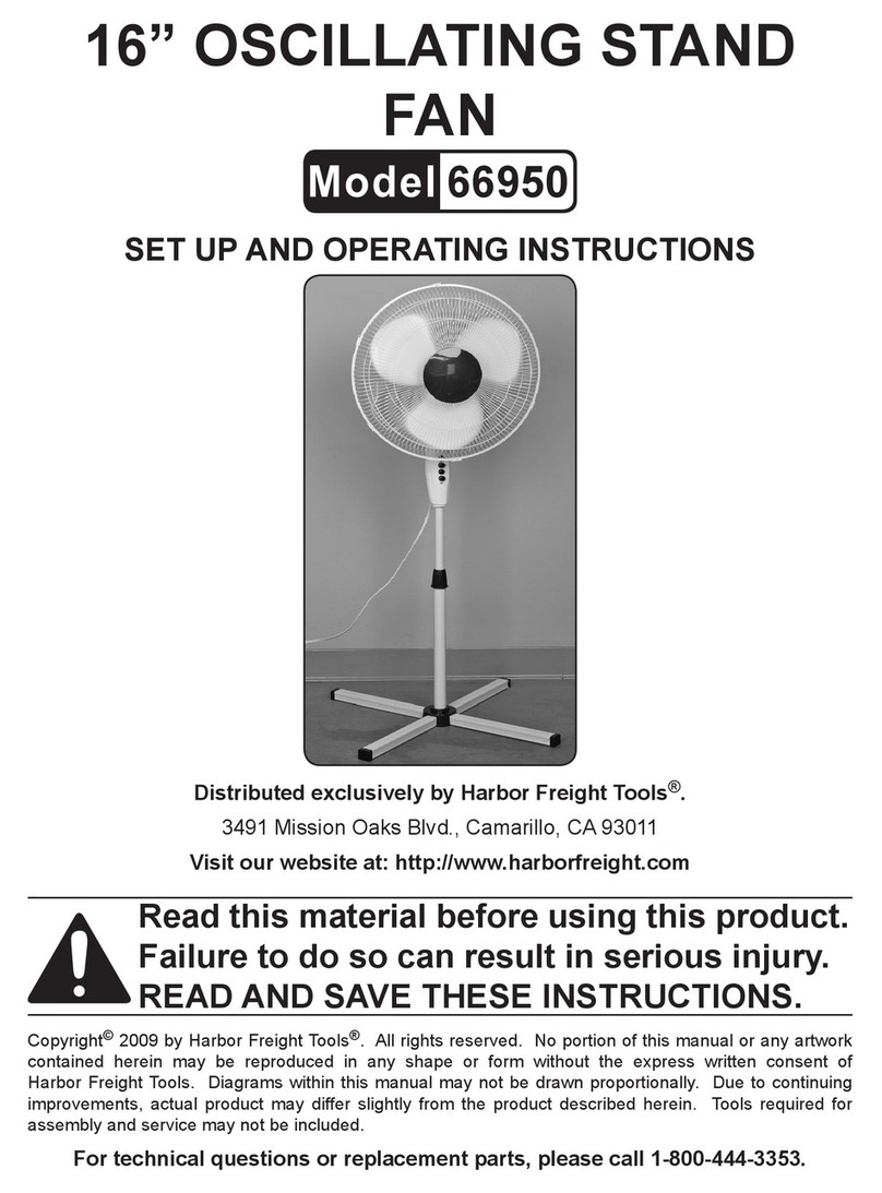 Harbor Freight Tools 66950 Set up and operating instructions