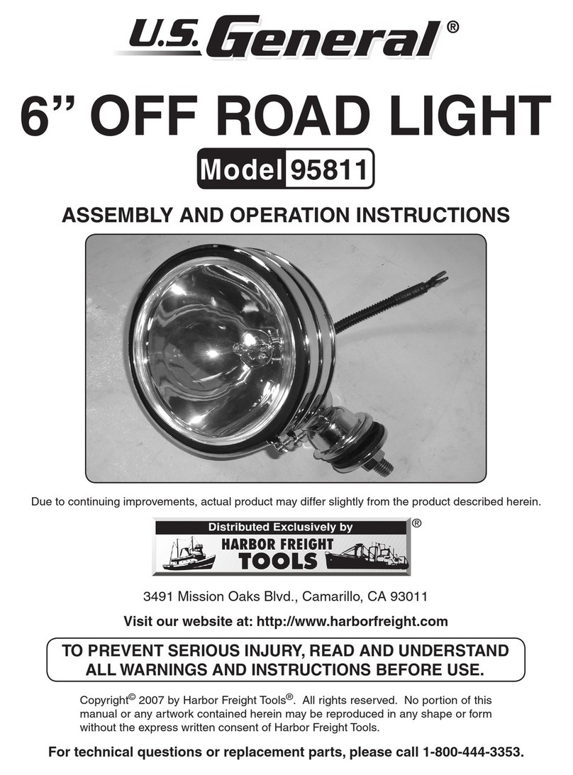 U.S. General 6"OFF ROAD LIGHT 95811 Assembly and operation instructions