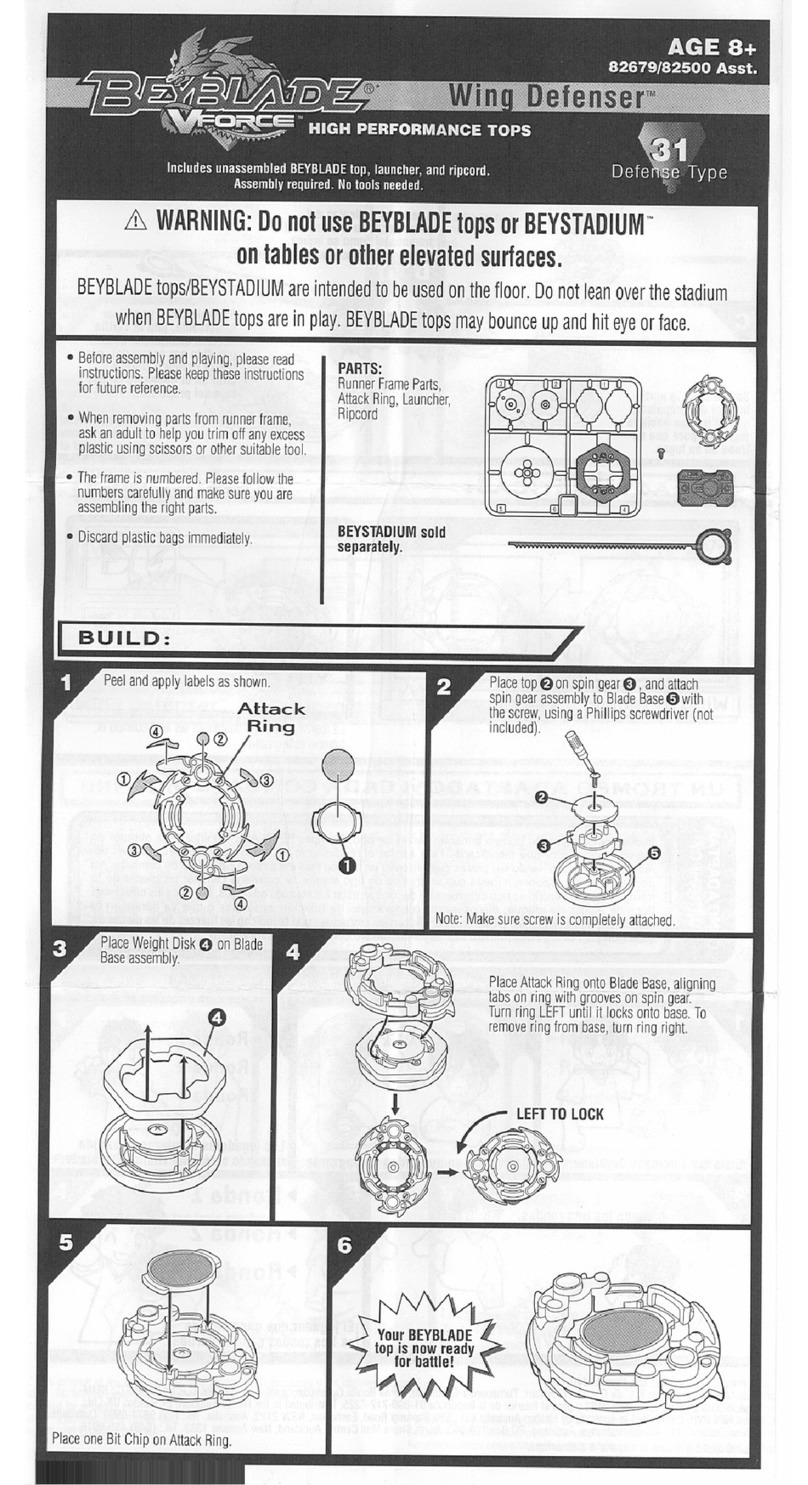 Hasbro Beyblade VForce 82679 User manual