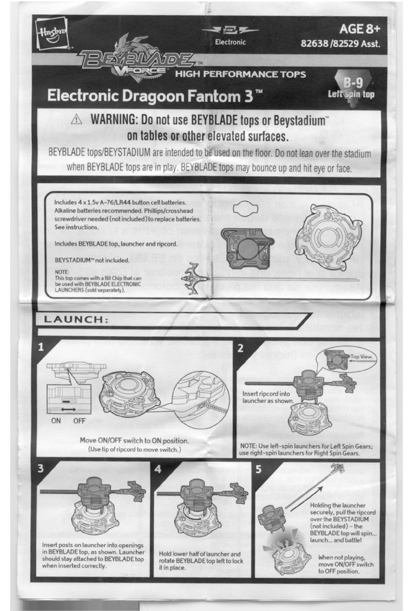 Hasbro Beyblade VForce 82529 owner's manual