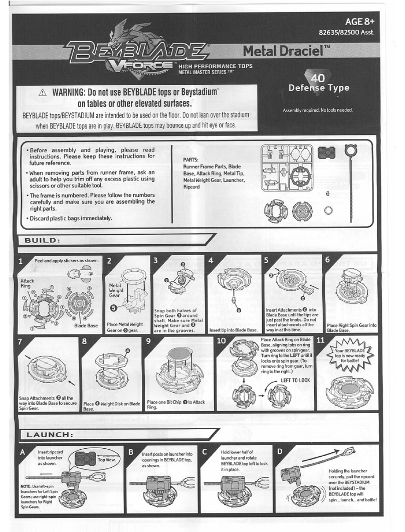 Hasbro Beyblade VForce 82635 owner's manual