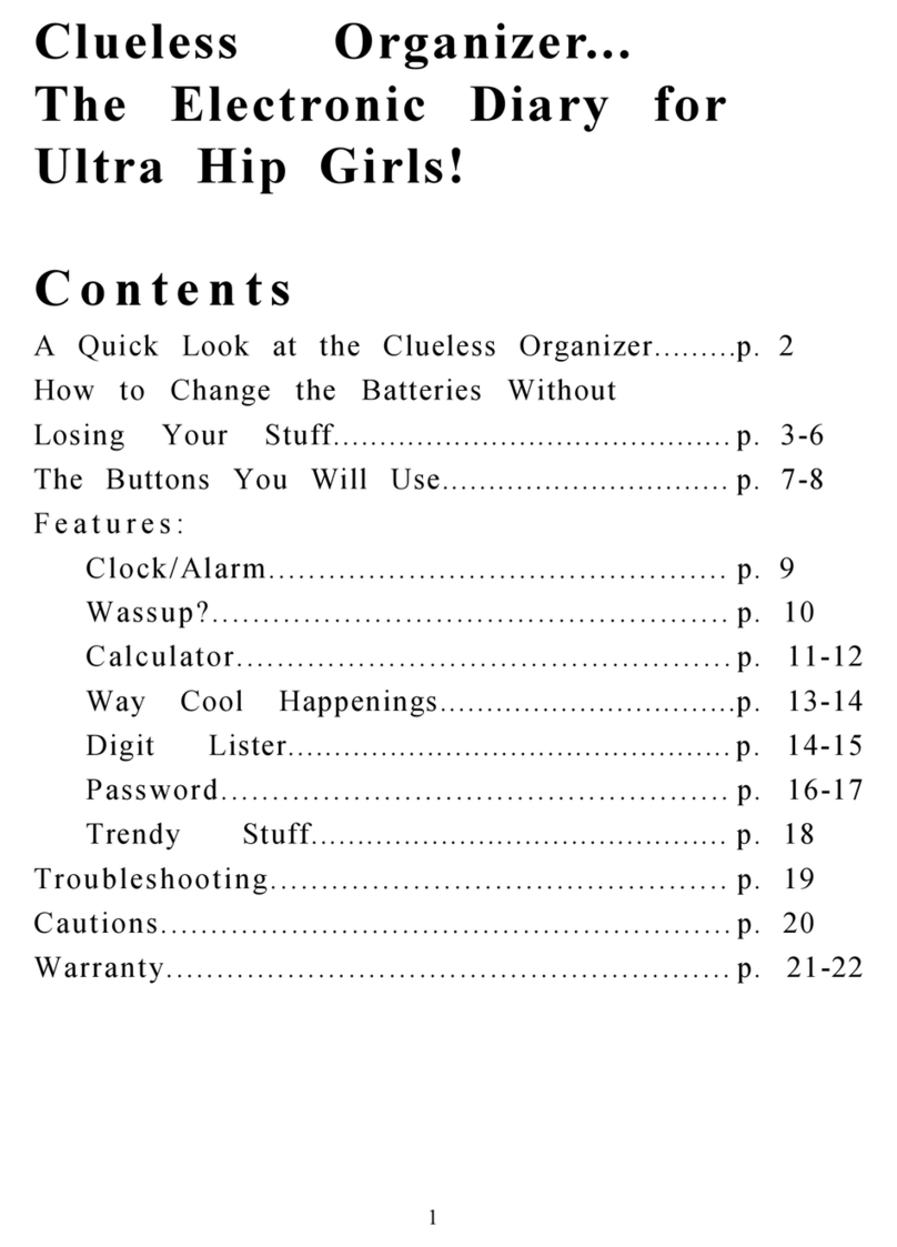 Hasbro Clueless Organizer 71-533 instruction manual
