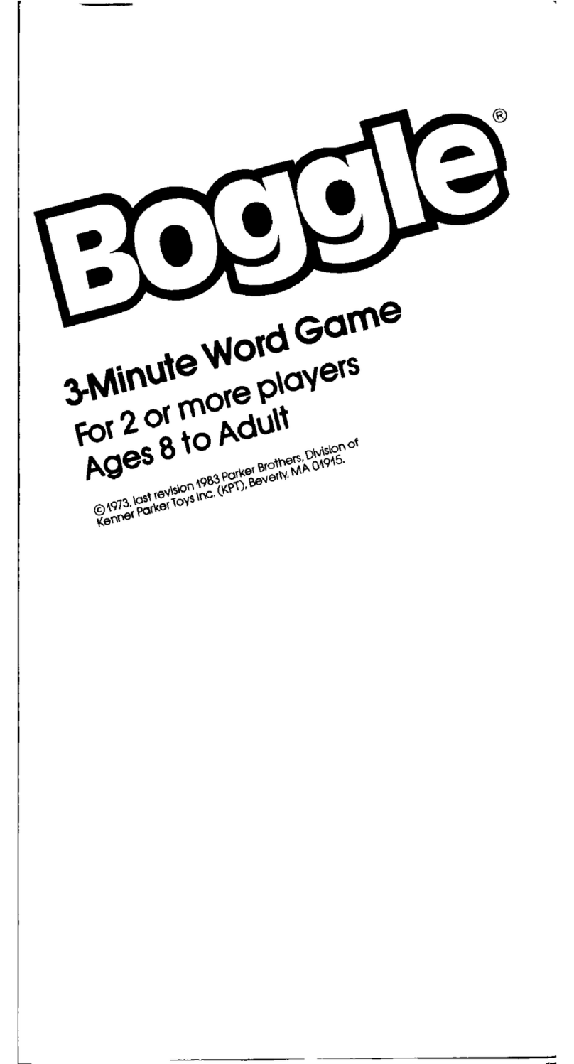 Parker Brothers Boggle 3-Minute Word Game owner's manual Parker Brothers Boggle 3-Minute Word Game owner's manual