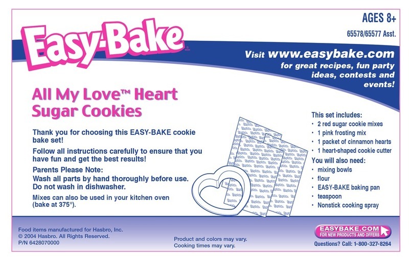 Easy-Bake All My Love Heart Sugar Cookies 65578/65577 instructions