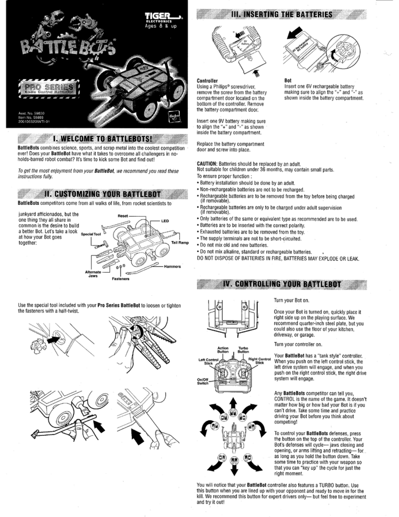 Tiger Electronics BattleBot's Pro Series User manual