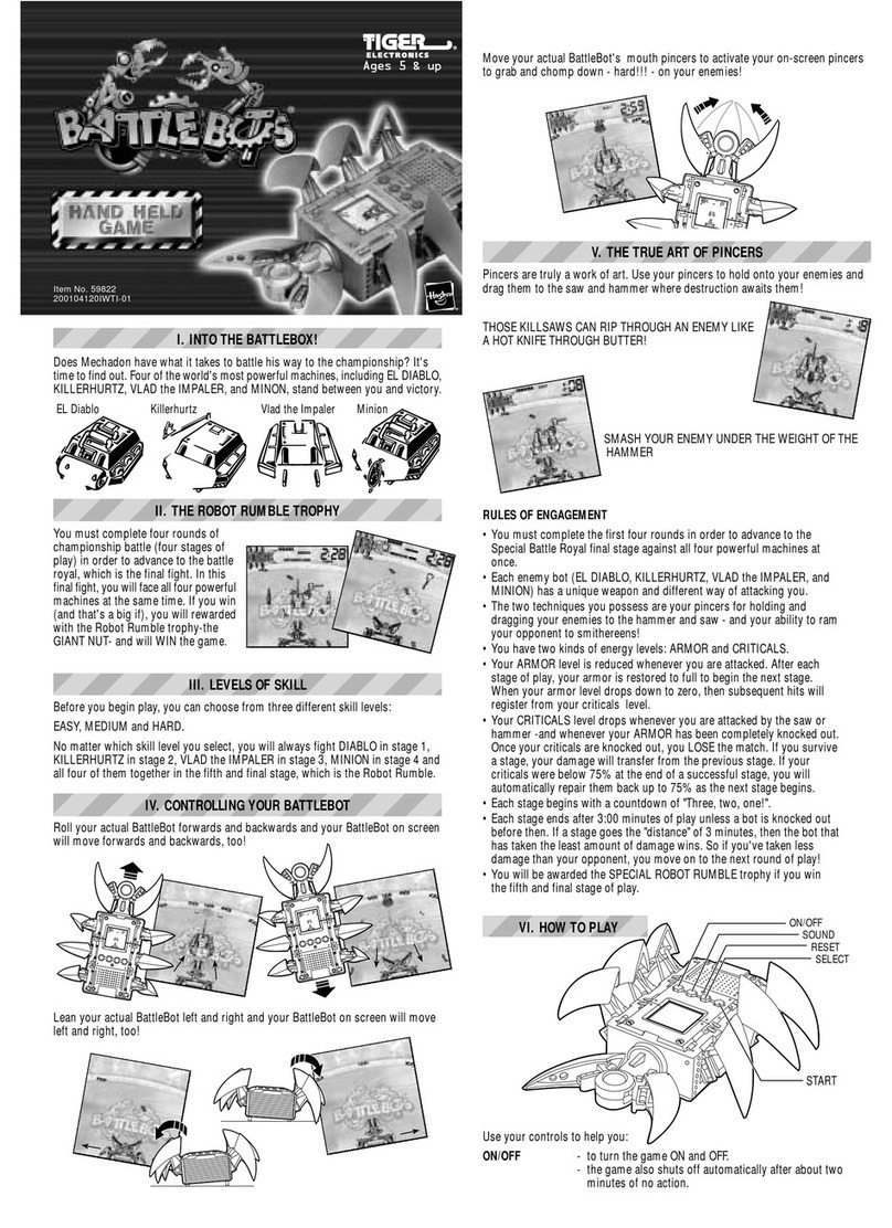 Tiger Electronics BattleBot's Hand Held Game User manual
