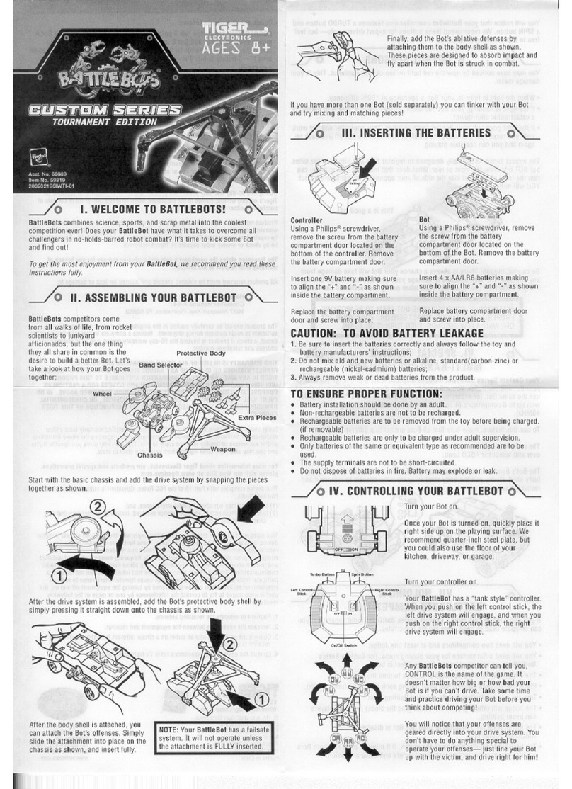 Tiger Electronics Battlebot owner's manual