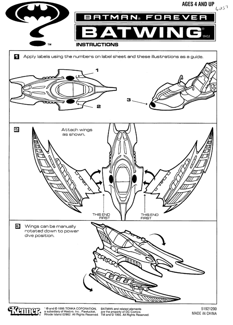 Kenner Batman Forever Batwing Batman Game instructions