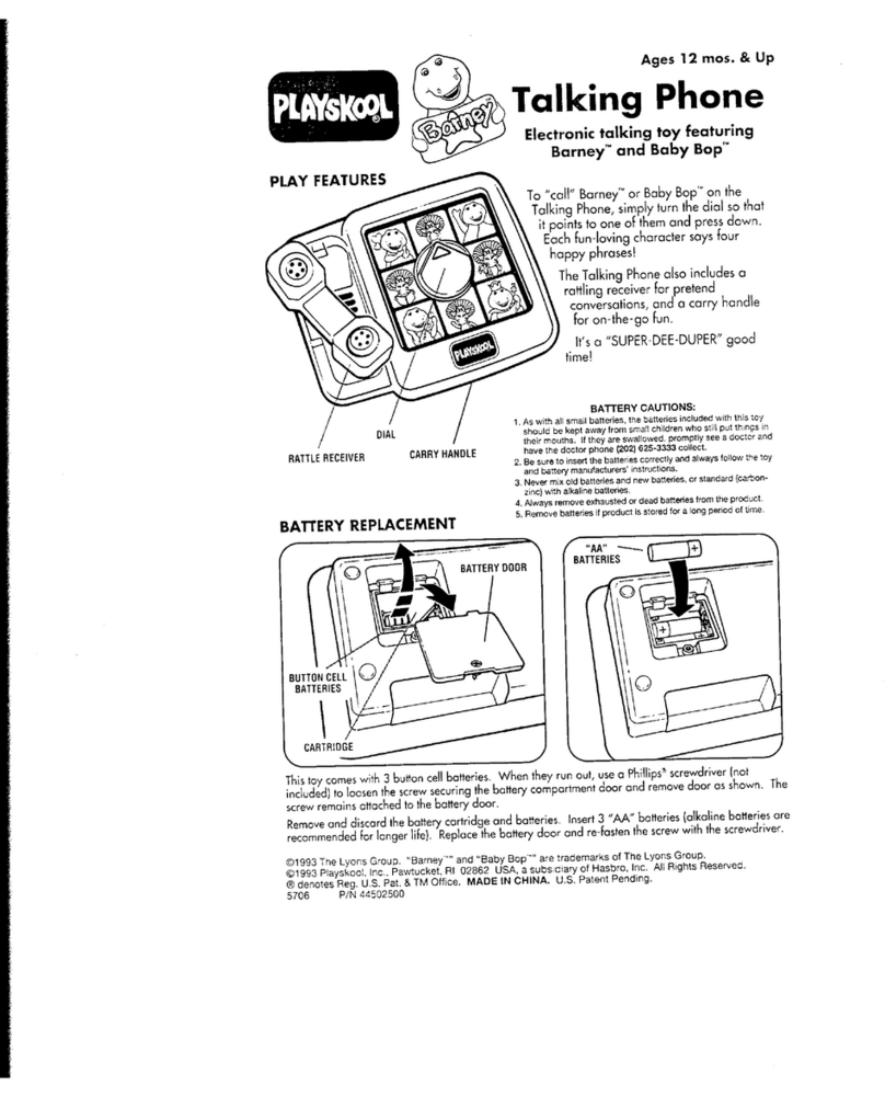 Playskool Barney Talking Phone User manual Playskool Barney Talking Phone User manual