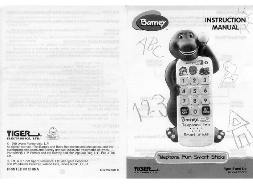 Tiger Electronics Barney Telephone Fun Smart Sticks instruction manual