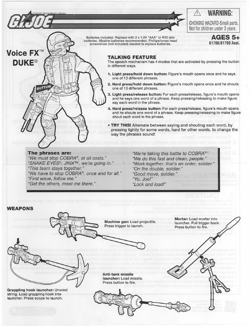 Hasbro GI Joe Voice FX Duke instructions