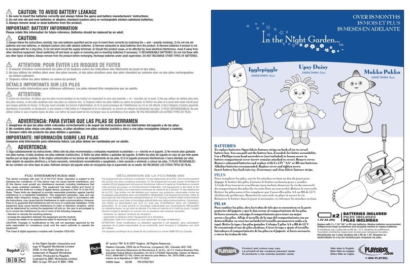 Hasbro In the Night Garden Makka Pakka User manual Hasbro In the Night Garden Makka Pakka User manual