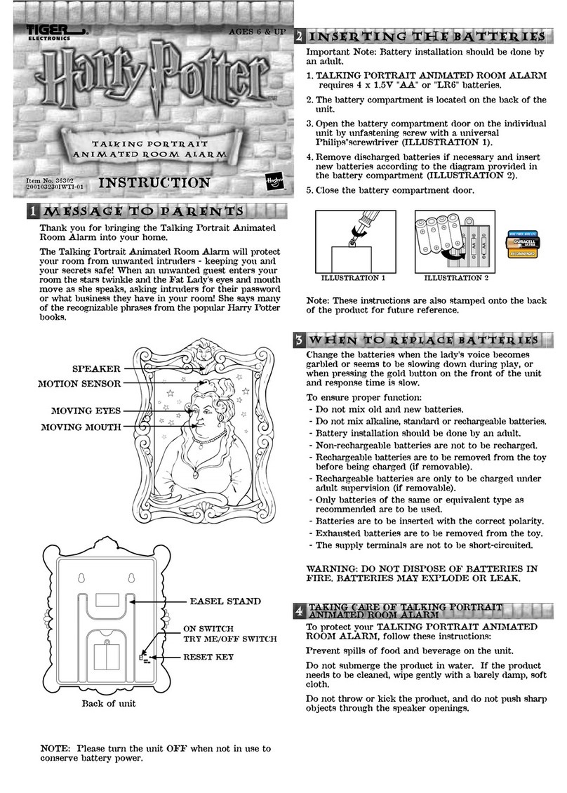 Tiger Electronics Harry Potter Talking Portrait Room Alarm User manual