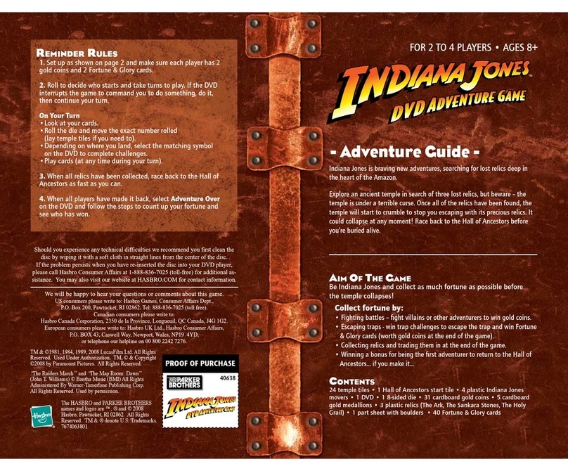 Hasbro DVD Adventure Game instruction manual