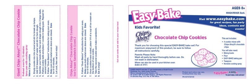 Easy-Bake Easy Bake Chips Ahoy Chocolate Chip Cookies... instructions