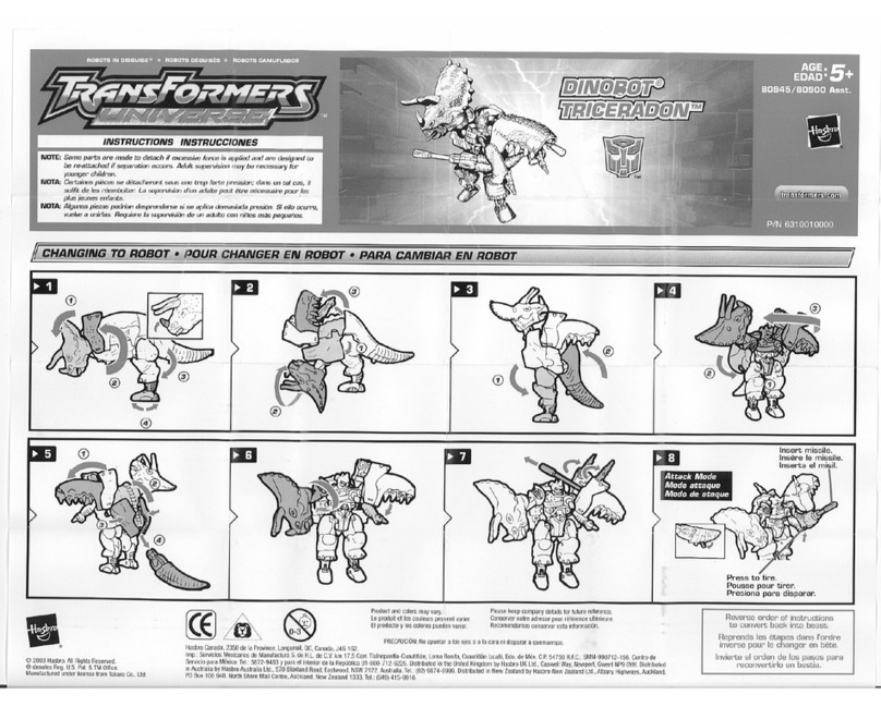 Hasbro Dinobot Triceradon 80945 instructions