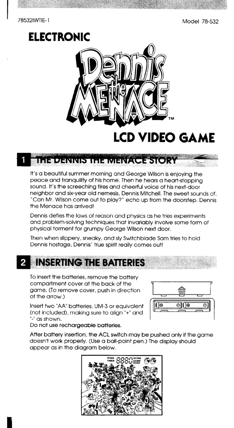 Hasbro Dennis the Menace LCD Video Game 78-532 User manual