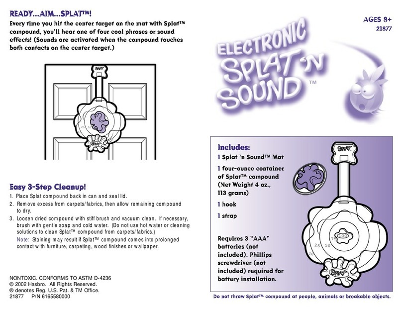Hasbro Electronic Splat 'n Sound 21877 User manual Hasbro Electronic Splat 'n Sound 21877 User manual
