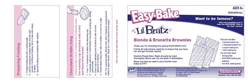 Easy-Bake Easy Bake Lil Bratz Blonde and Brunette Brownies... User manual