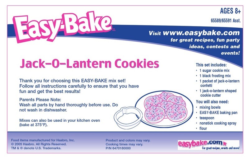 Easy-Bake Easy Bake Jack o Lantern Cookies 65589/65591 instructions