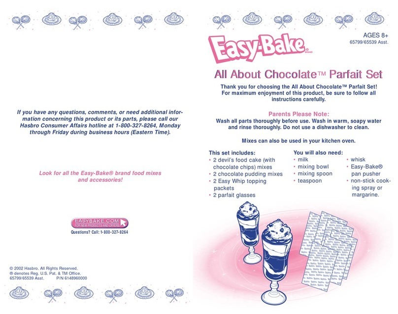 Easy-Bake Easy Bake All About Chocolate Parfait Set... instruction manual