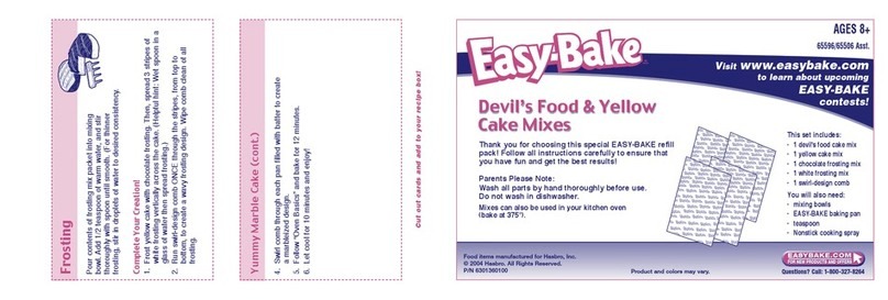 Easy-Bake Easy Bake Devil's Food and Yellow Cake Mixes... instruction manual