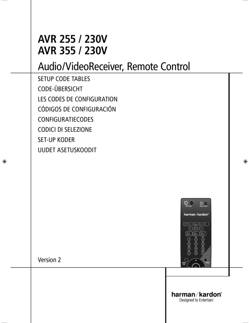 Harman Kardon BRUKSANVISNING AVR 255 Administrator guide