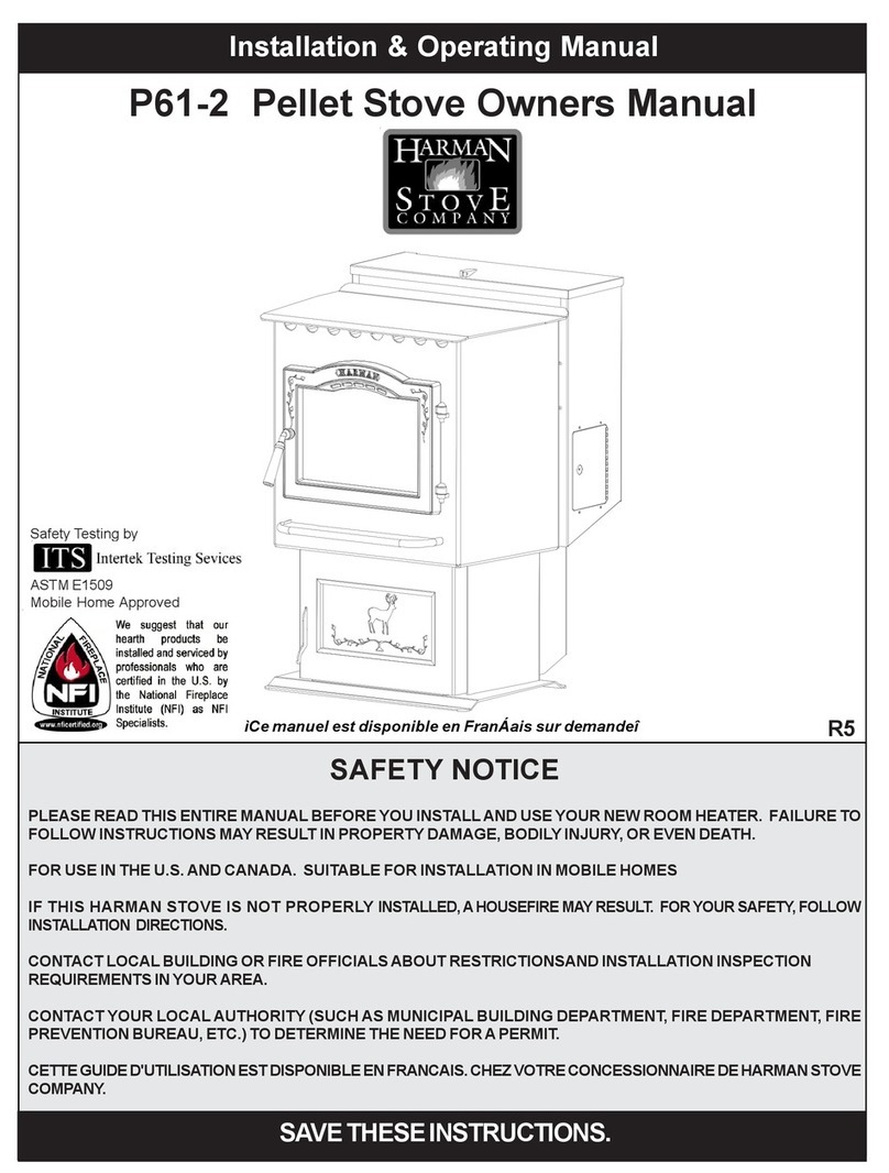 Harman Stove Company P61-2 owner's manual
