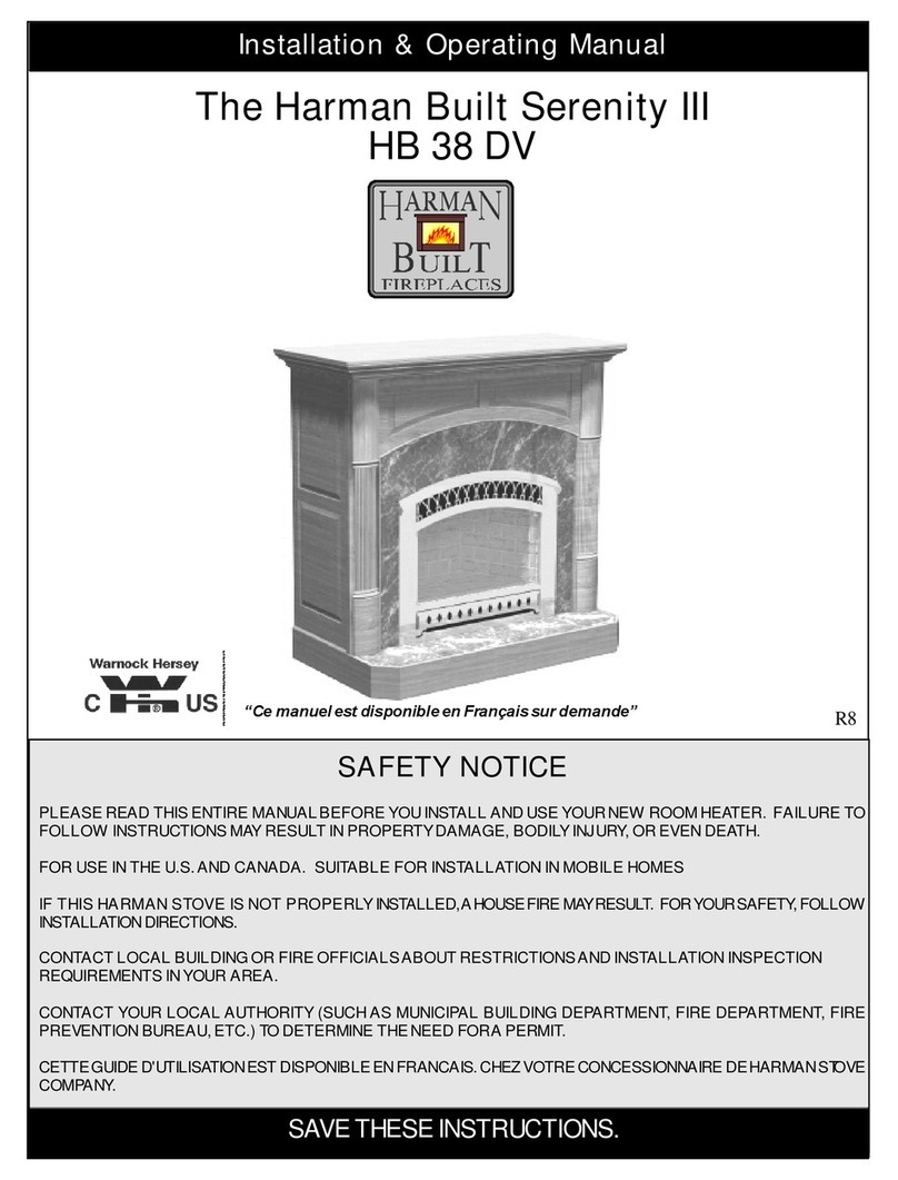 Harman Stove Company HB 38 DV Installation and operating manual Harman Stove Company HB 38 DV Installation and operating manual