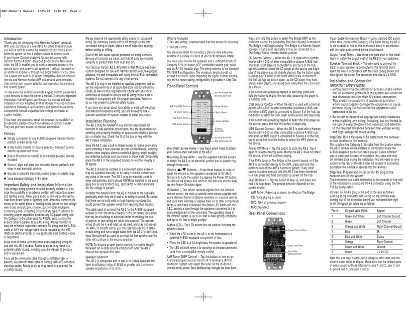 Harman Kardon AB 2 User manual
